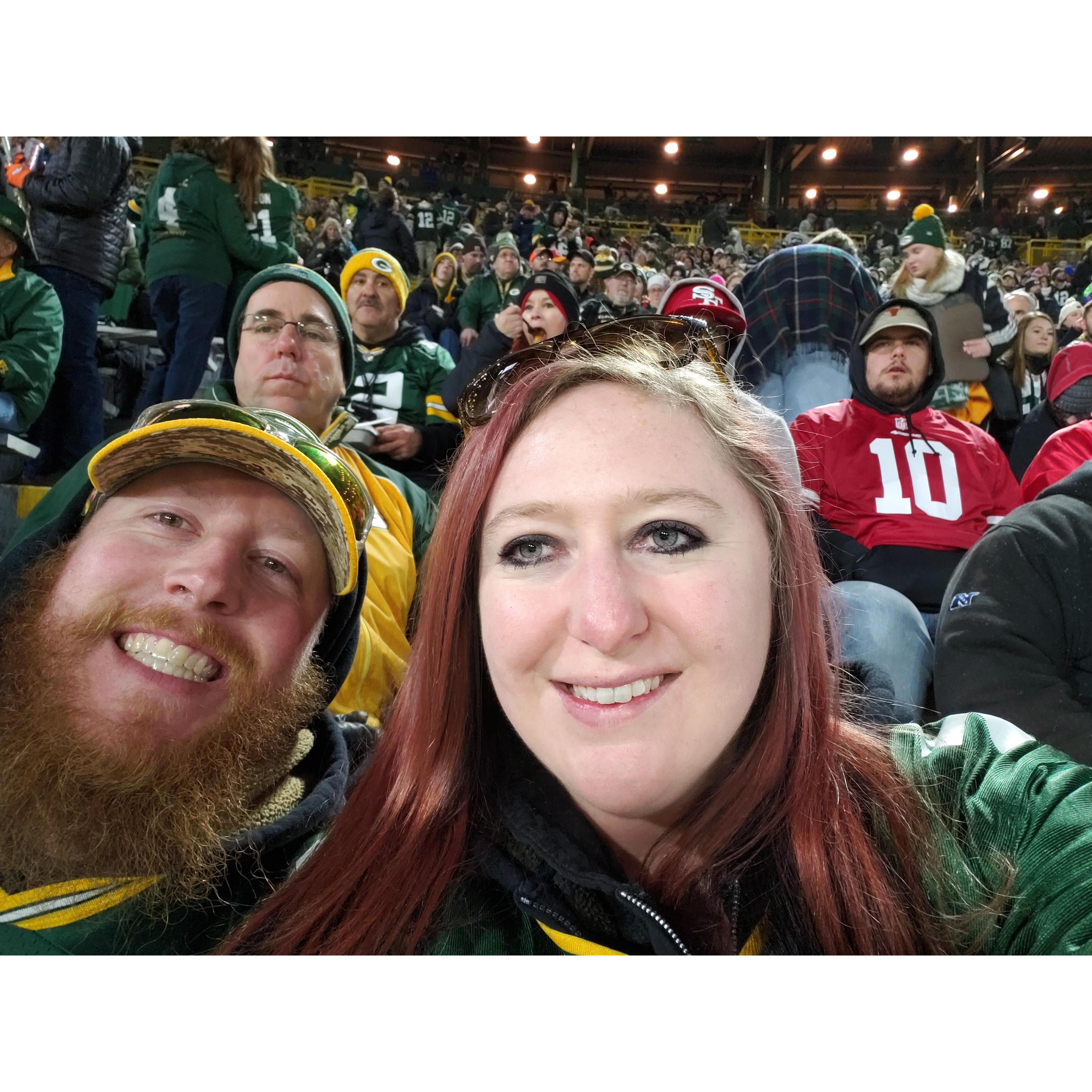 Exactly one year after a great time at Sports Authority Field we found ourselves at Lambeau Field watching the Packers beat the 49ers.