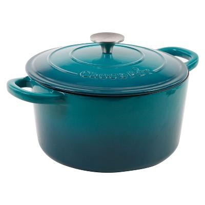 Crock-Pot - Crock Pot Artisan 5Qt Enamel Cast Iron Dutch Oven Gradient Teal