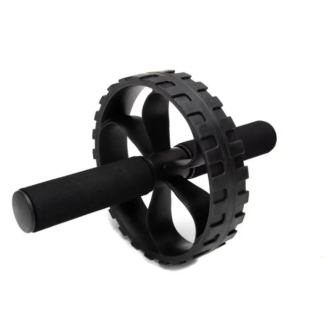 Mind Reader Ab Roller Wheel with Foam Grips in Black