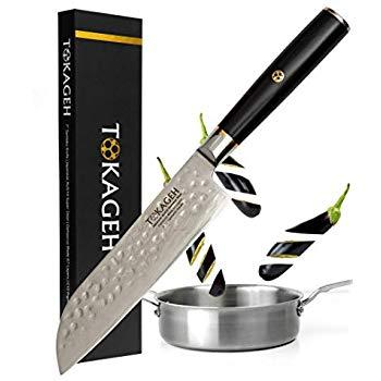 TOKAGEH Santoku Knife 7 inch - Japanease AUS 10 Chef Knife Damascus steel 67 Layers with G10 handle