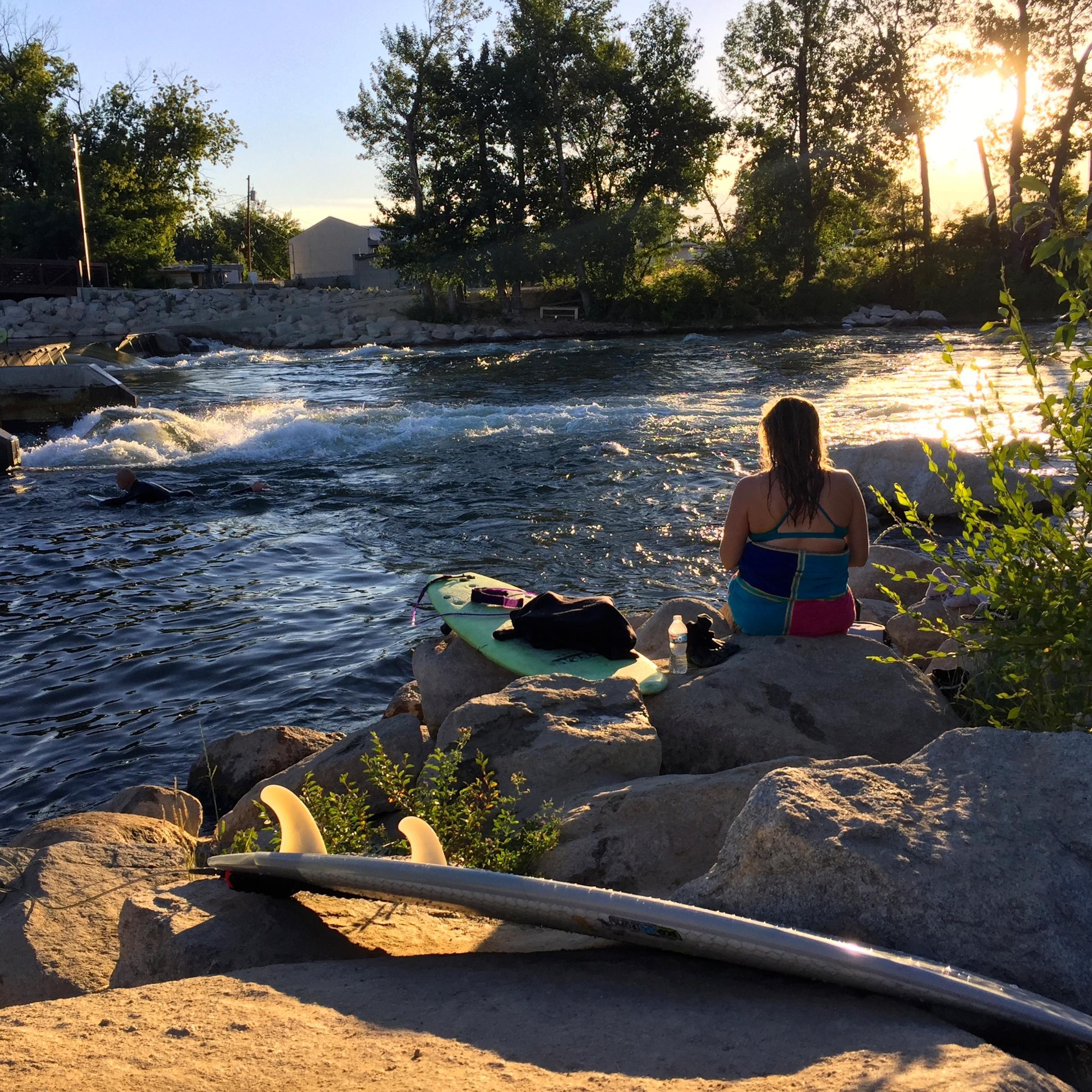 Hanging at the Boise River. Surf Idaho!