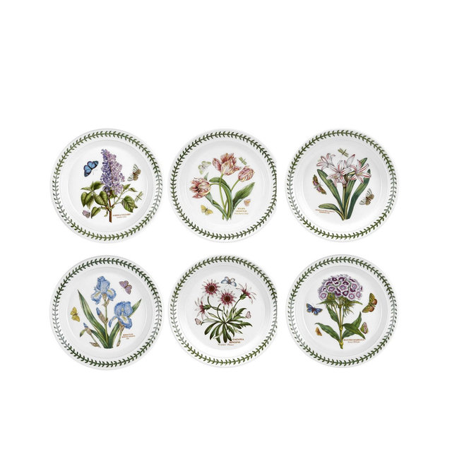 Botanic Garden Assorted Motifs Salad Plate, Set of 6