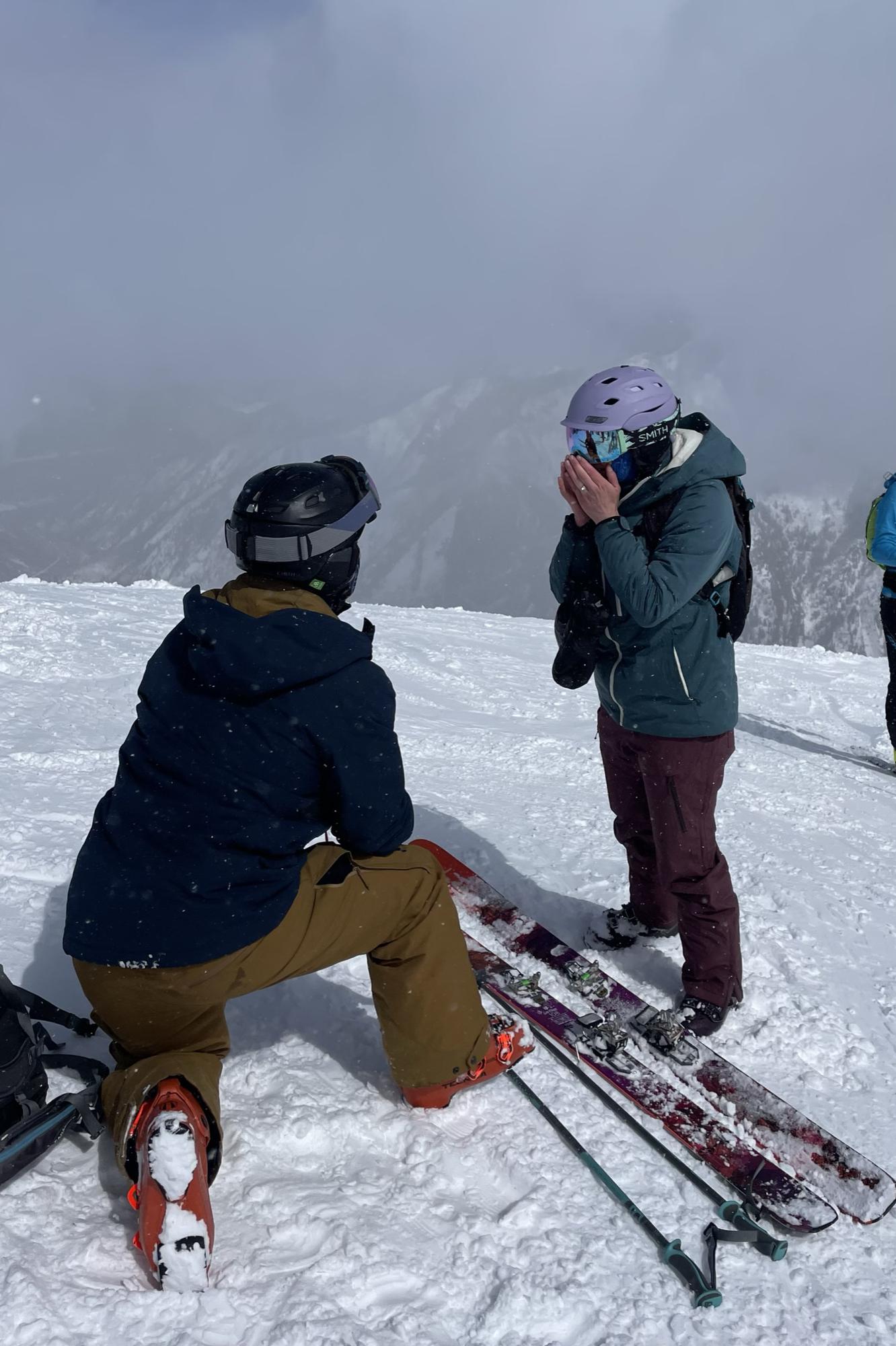 Trey’s surprise proposal after an hour-long hike!