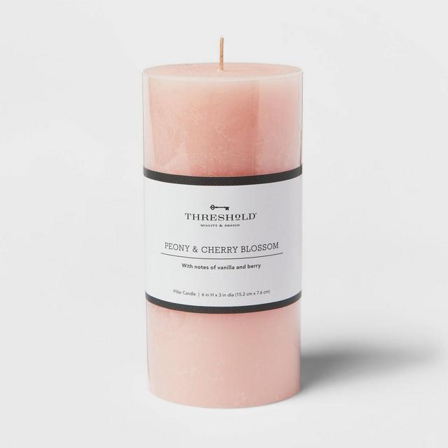 6" x 3" Pillar Cozy Peony and Cherry Blossom Pink - Threshold™