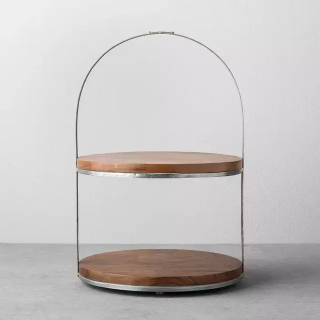 2-Tier Wood & Metal Cake Stand - Hearth & Hand™ with Magnolia