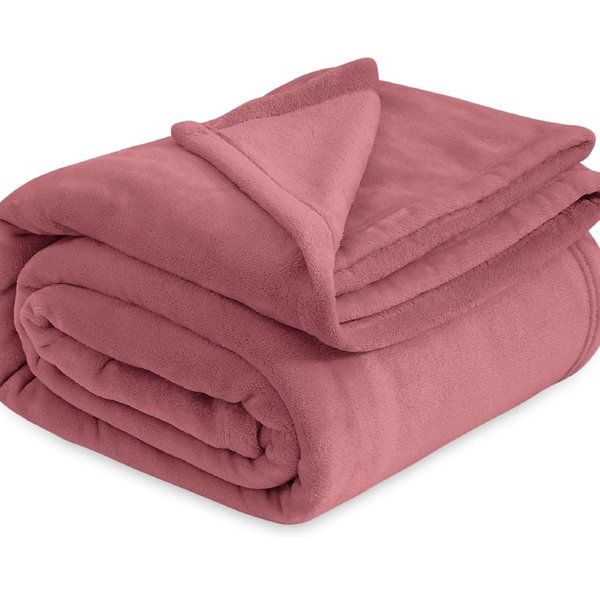 Bedsure Fleece Blankets, King, Color - Dusty Rose