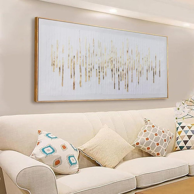 Canvas Wall Art Decor Abstract Canvas Art Wall Decor Large Wall Art for Living Rroom Modern Abstract Wall Art Prints White Gold Wall Art Decorations Artwork for Walls Bedroom Office Decor 29" x 58"