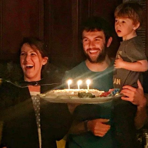 Tighe's 3rd Superhero Birthday with Cheerio Cake (thanks Aunt Patty!)