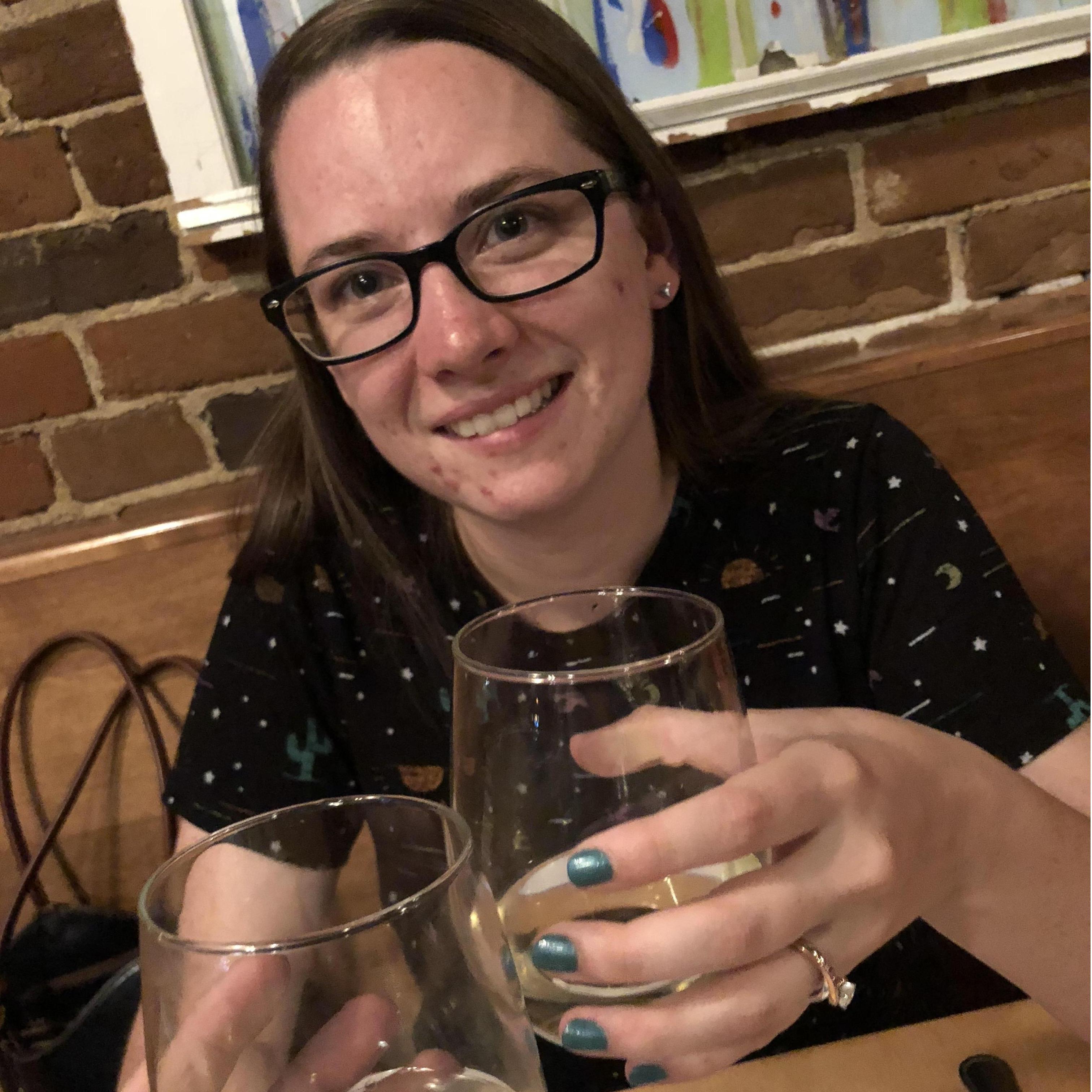 Dinner in Salida, CO after Michael proposed (June 2018)