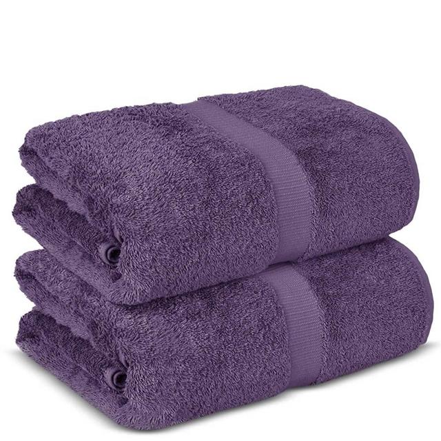 3 Piece Luxury Ribbed Bath Sheets Thick Towels 40x65 Inches Turkish Cotton  Mauve