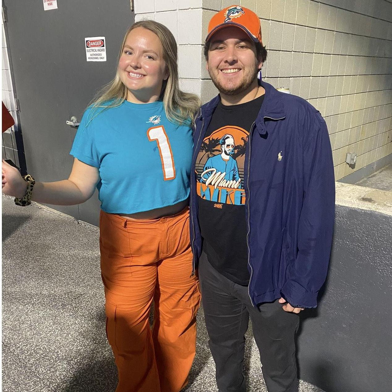 Callie's first Dolphins game! Fins up!