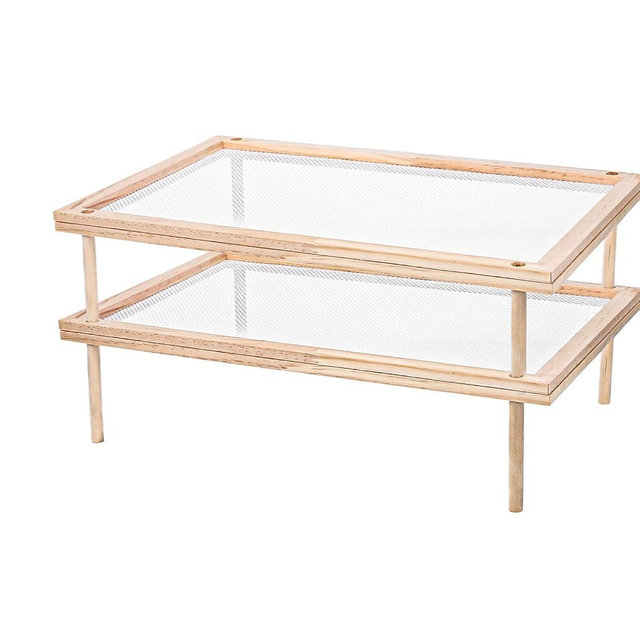 Lemecima Set of 2 Wood Pasta Drying Rack, Flower Drying-Rack, Food Dryer Stand with 2 Layer Drying-Storage for Drying Pasta Flowers Plant Bud