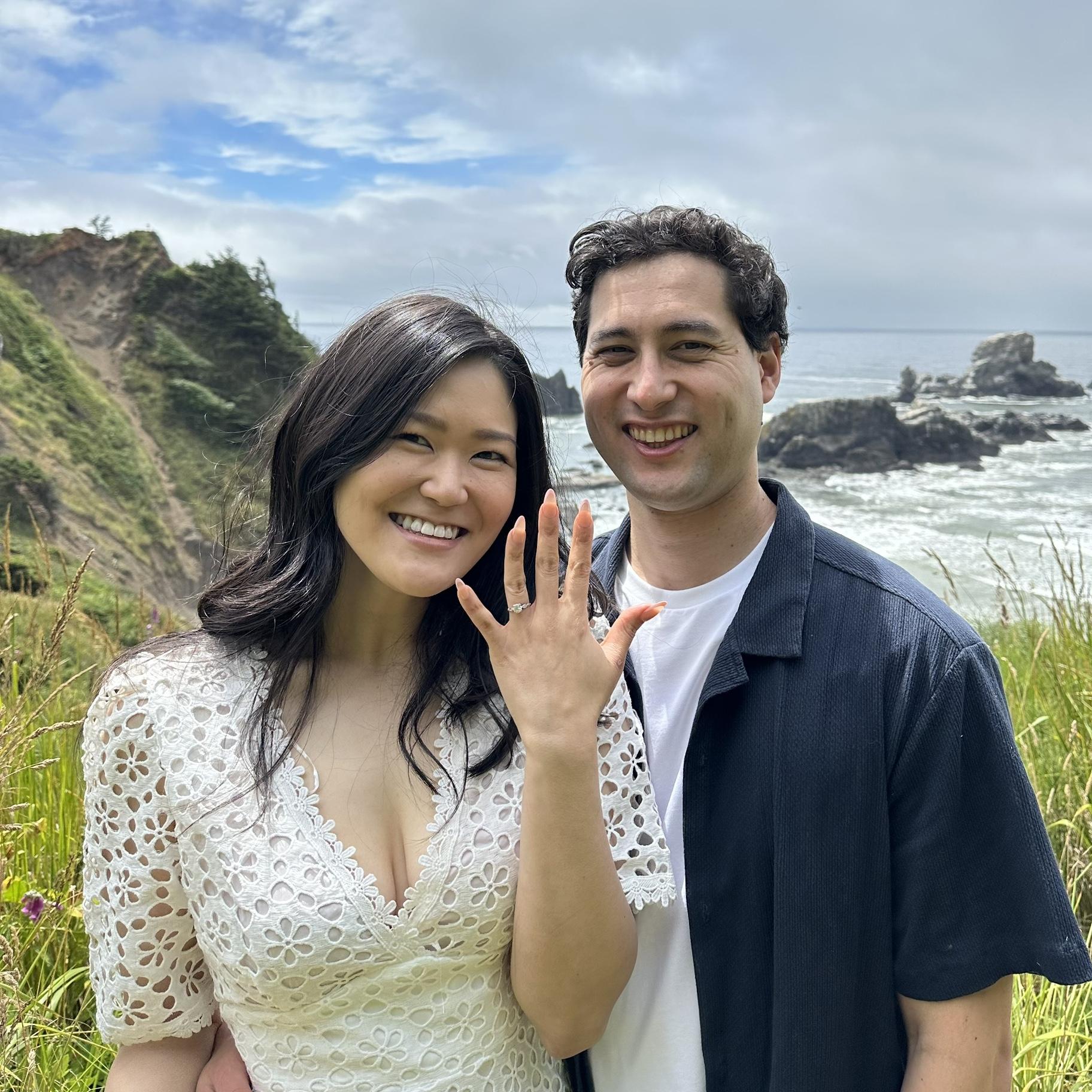 Proposal Day: Ecola State Park, on an off beaten path. There was a speech, there were *almost* tears; it was lovely. (July 18th, 2025).