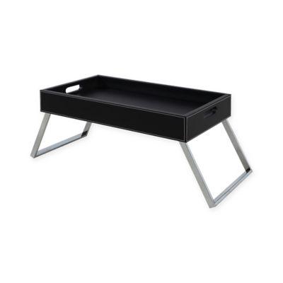 Folding Bed Tray in Chrome/Black
