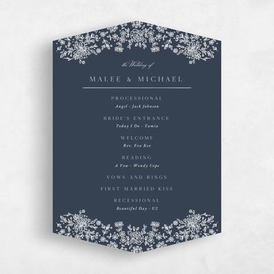 Blue Diamond Wedding Program - Justine