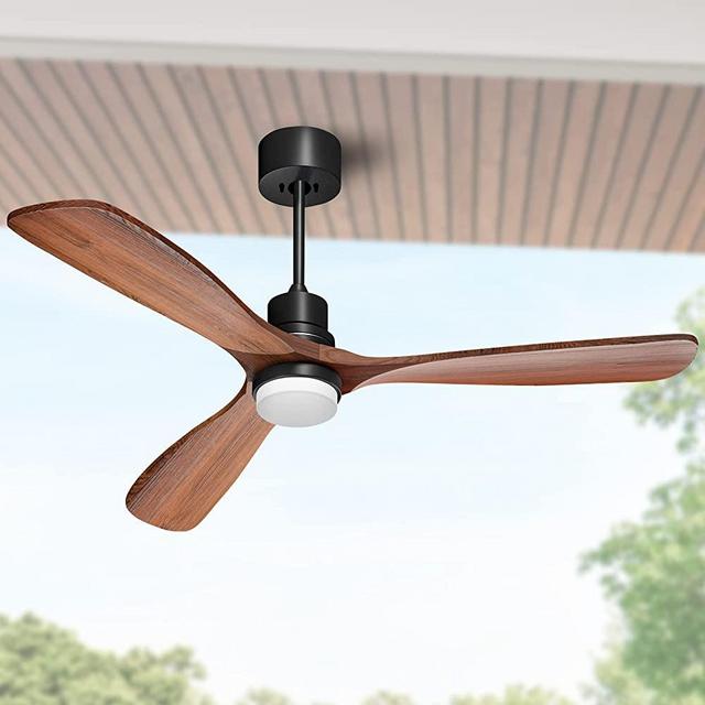 Obabala 52" Ceiling Fans with Lights Remote Control Modern Wood Ceiling Fan Noiseless Reversible DC Motor