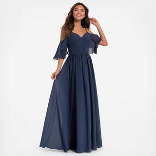 Cold-Shoulder Long Bridesmaid Dress