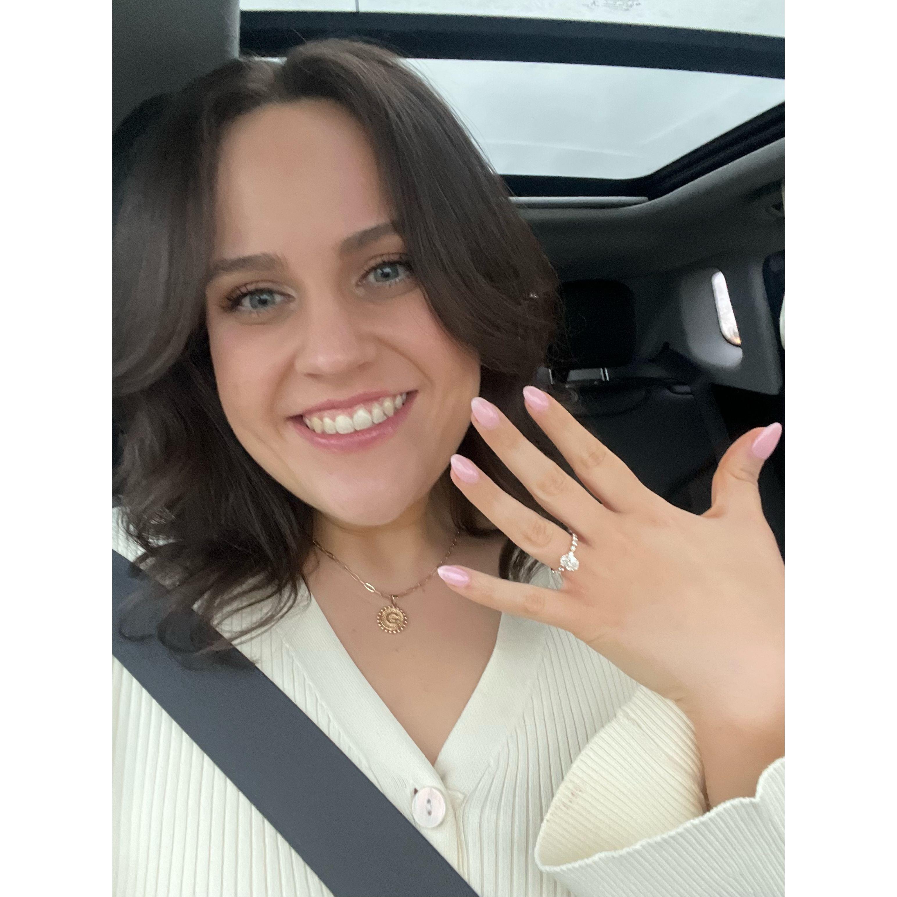 On the way to dinner to celebrate!