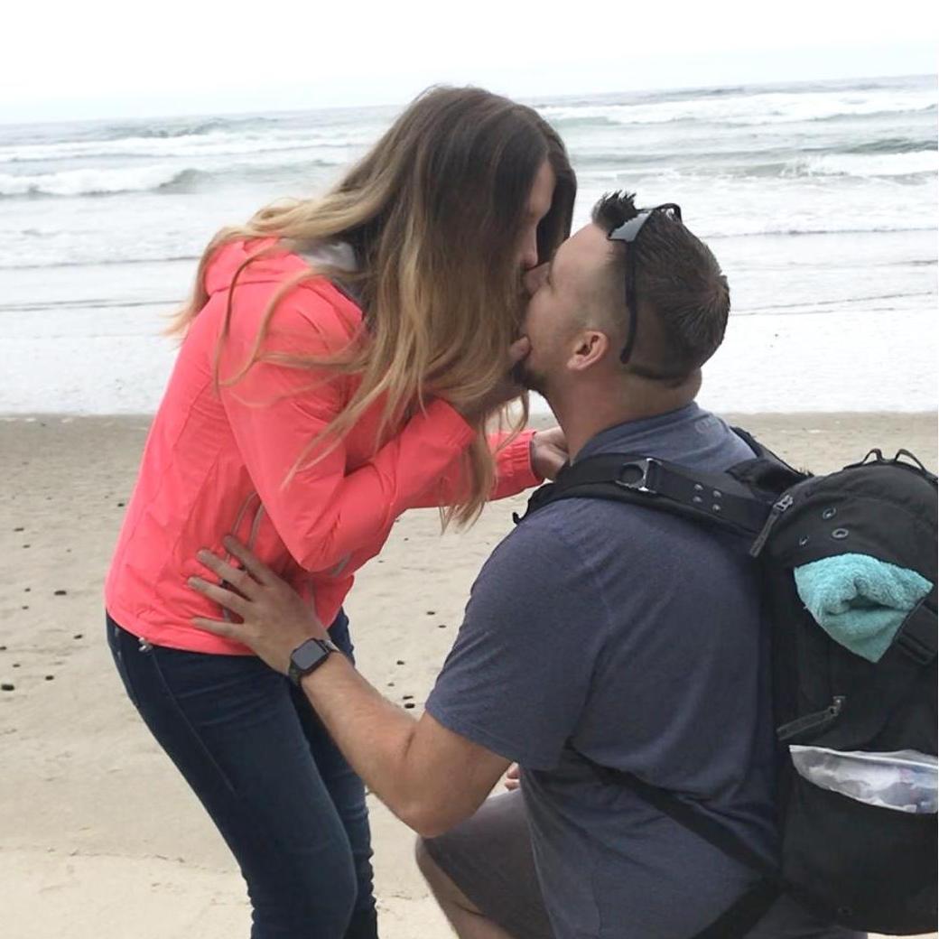 The moment after he popped the question!!!!