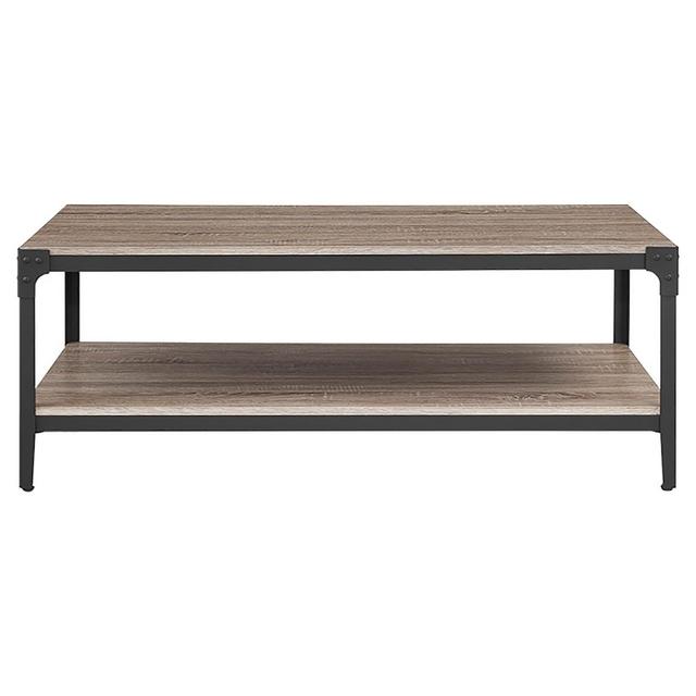 Angle Iron Rustic Wood Coffee Table - Driftwood - Saracina Home