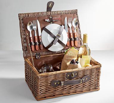 Rattan Picnic Basket for 2
