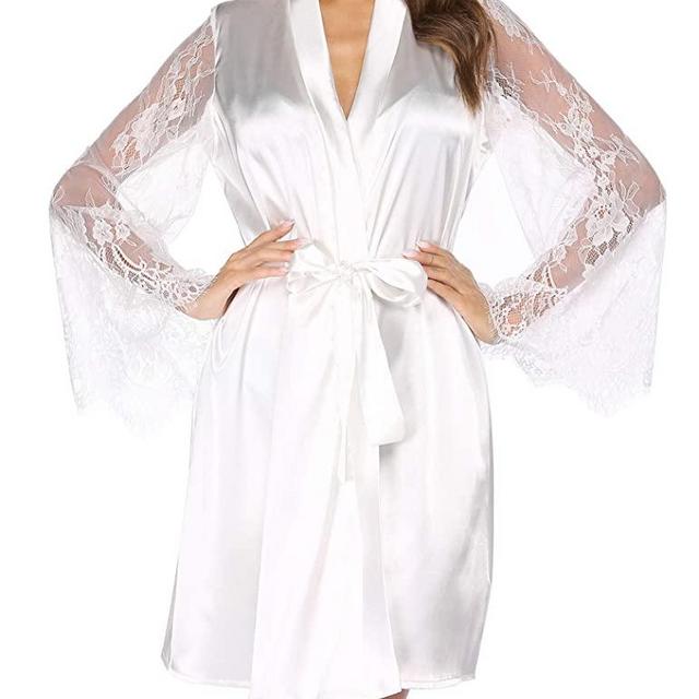 Avidlove Women's Satin Kimono Robe for Bridesmaid and Bride Wedding Party Getting Ready Short Robe