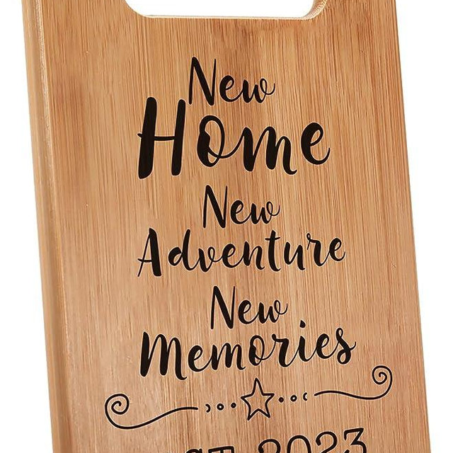 MY-ALVVAYS Housewarming Gift for New House Homeowner, Housewarming Gift, New Home Gift Idea, First Home Gift, Gift for Home, New Home New Adventure New Memories, Cutting Board Gift, 7"x 11", MCB032