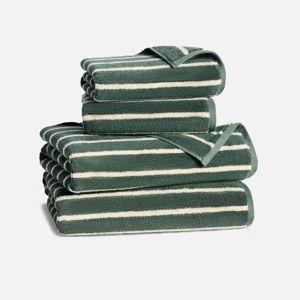 Super-Plush Turkish Cotton Bath Towel Bundle (Color: Striped Botanical Garden)