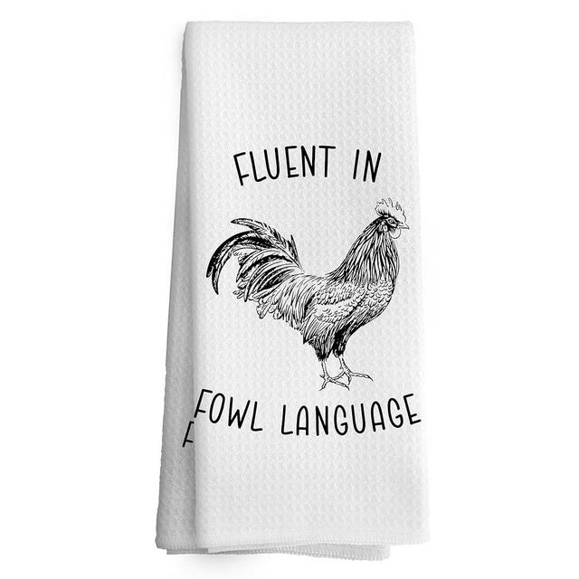 TAEDIN Chicken Kitchen Towels Funny Dish Towel with Sayings 16x24 Inches, Chicken Lovers Gifts Decorative Absorbent Dishcloths Tea Towels for Kitchen Bathroom Decor, Humorous Gifts for Women Men