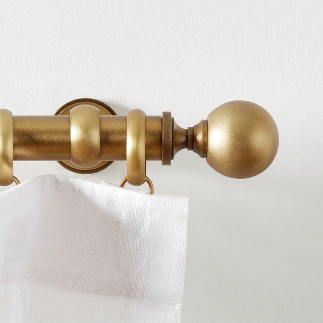 Somorset, Ball Finial, 1.25" Diam, Burnished Brass