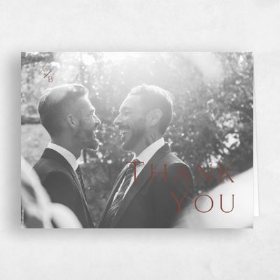 Brown Wedding Thank You - Merick Photo