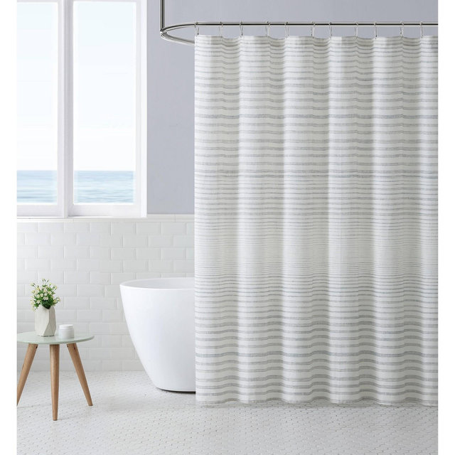 Tommy Bahama Tidal Stripe Cotton Blend - Shower Curtain Beige- 72" X 72"