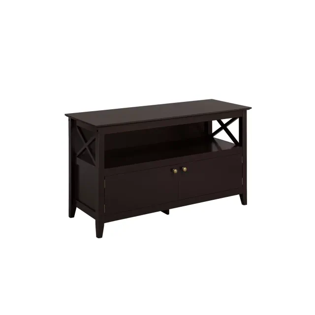 Yaheetech High Quality TV Stand Large Display TV Cabinet Shelf w/2 Storage Doors,Espresso