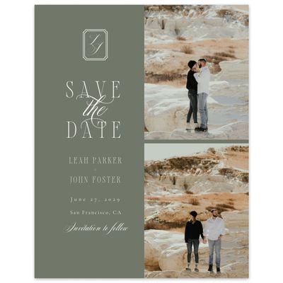 Dark Sage, Green Wedding Digital Save the Date - Dermot Multiphoto