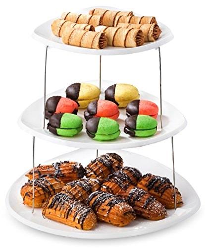 Masirs Collapsible Party Tray, 3 Tier