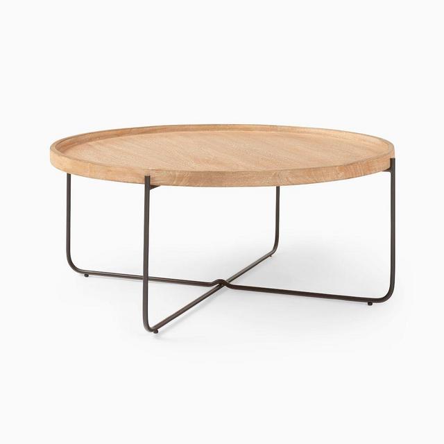 Willow 36" Coffee Table, Cerused White
