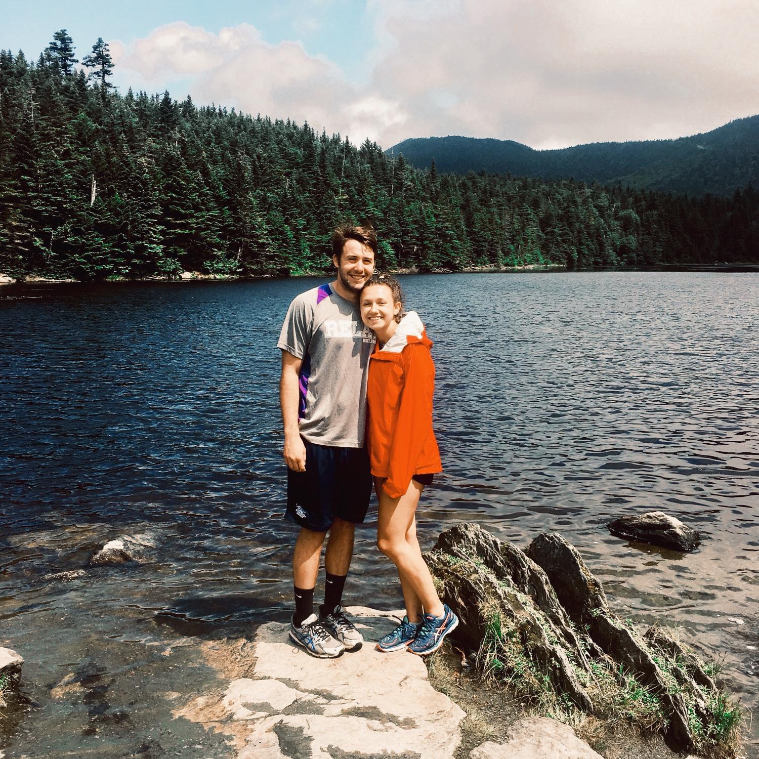Hiking to Sterling Pond (in Stowe!) on one of our first dates