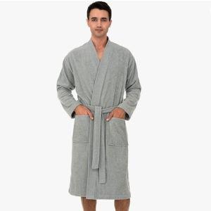TowelSelections Mens Robe Cotton Terry Cloth Bathrobe Storm Grey Large-X-Large
