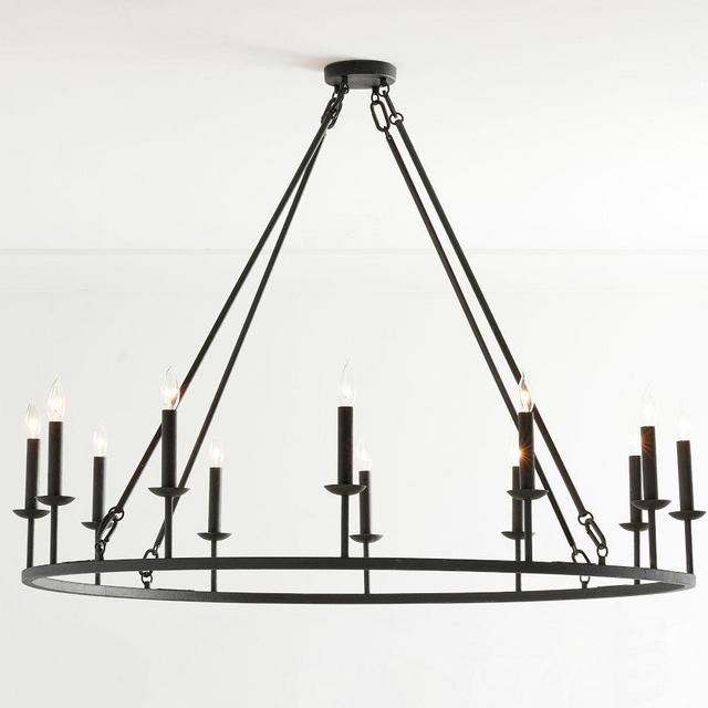 Remington Iron Round 50" Chandelier, Bronze