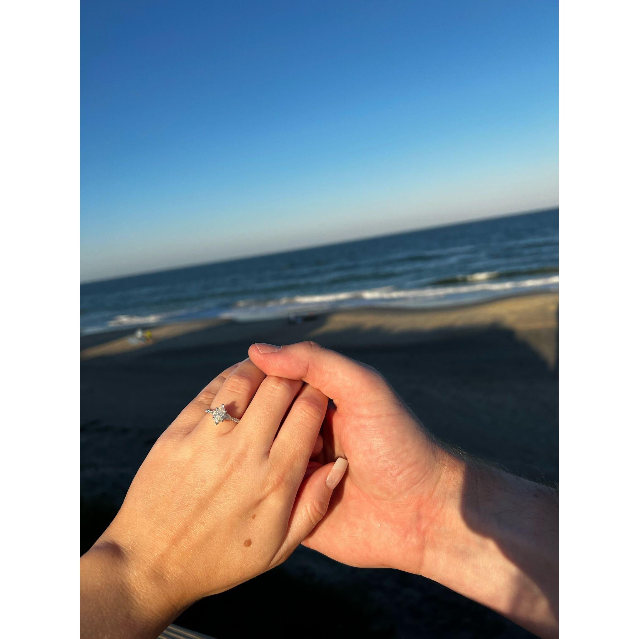 The most beautiful ring. Designed by Erik with some of Corinne's help! The main stone is his grandmothers
