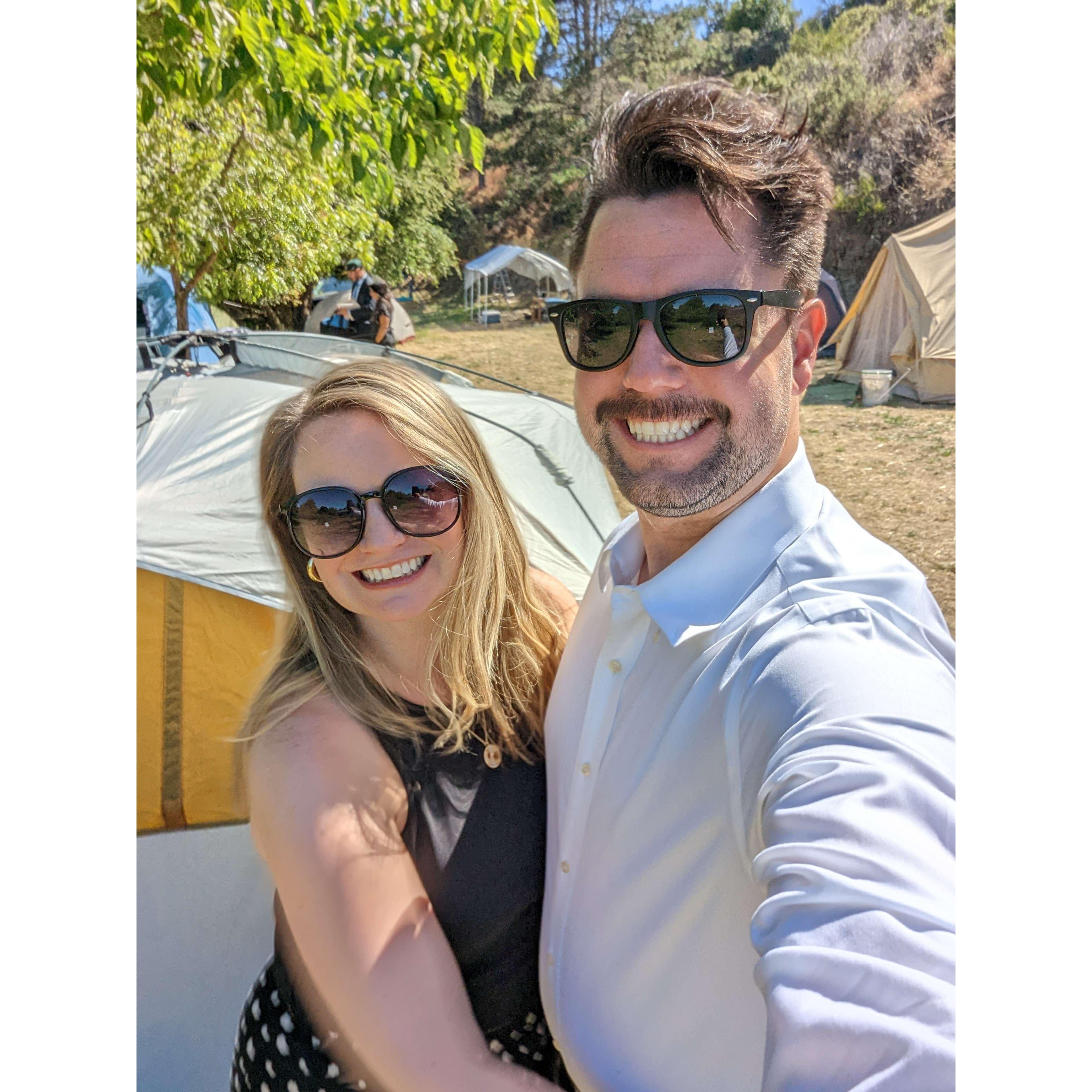 Camping before our friend's wedding.