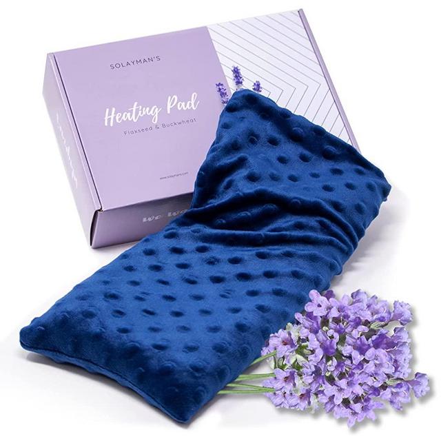 Lavender Scented Microwave Heating Pad for Neck and Shoulders- Weighted Cordless Heating Pad Great Relaxation Gift for Mom, Dad, Women, Men- Aromatherapy Lavender Heating Pad For Hot And Cold Compress
