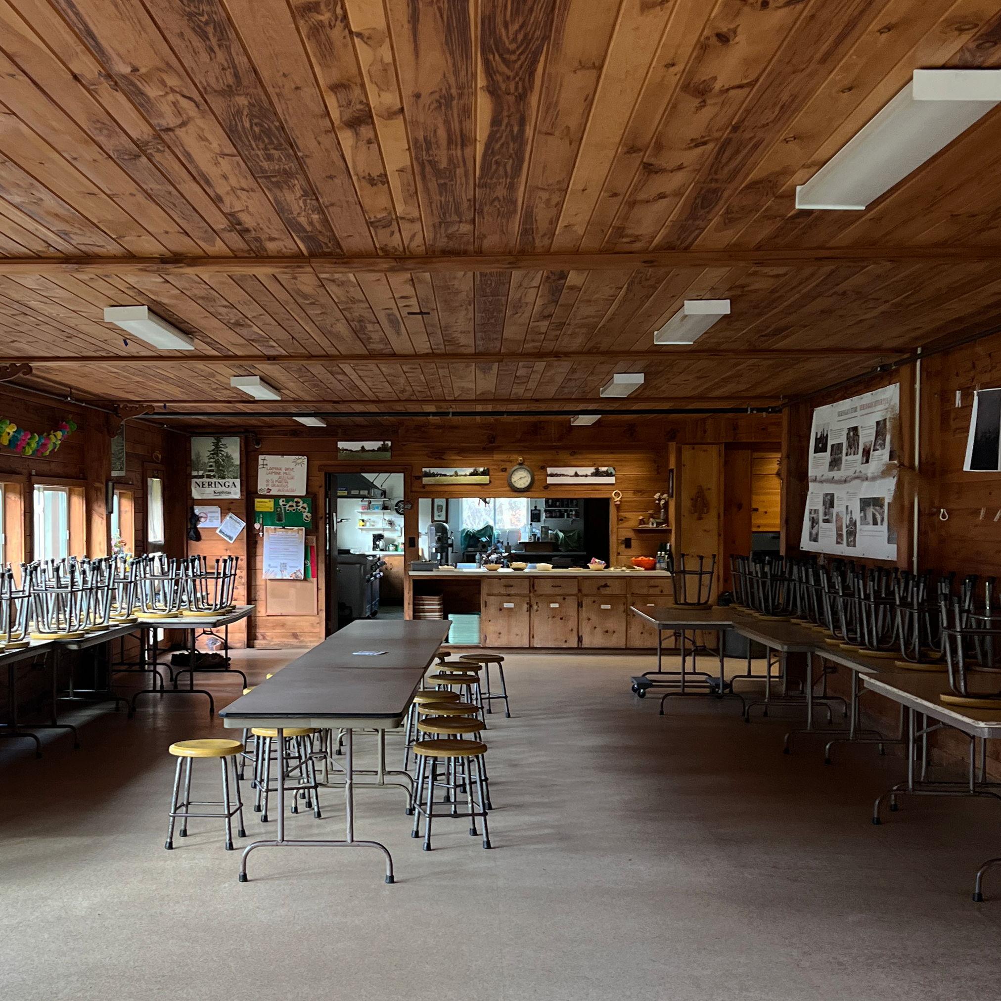 Camp Neringa food hall.