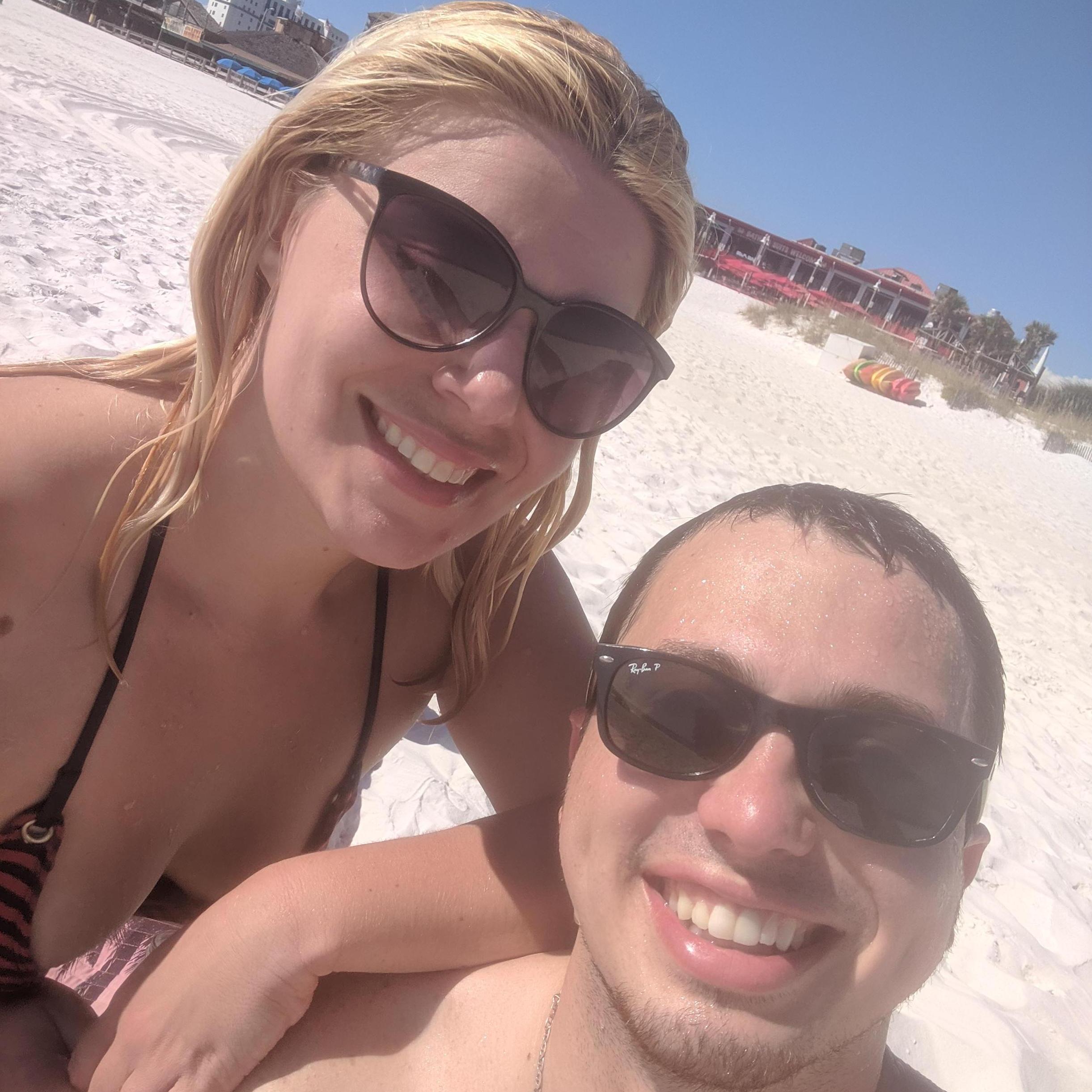 Gettin' our tan on at the beach
