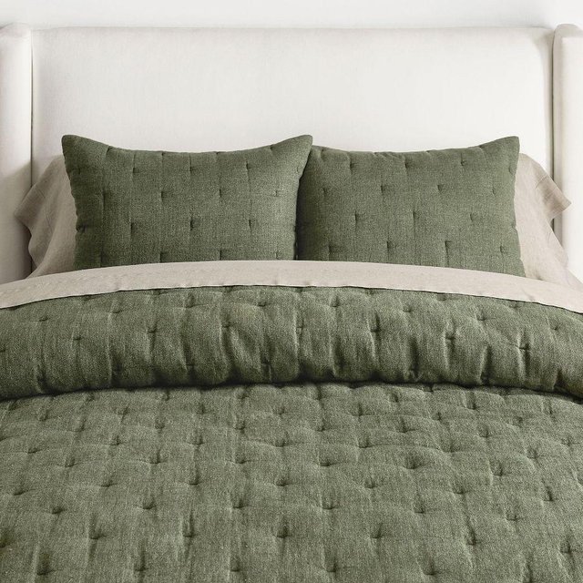 Everyday Linen Comfort Quilt, Dark Loden, Full/Queen