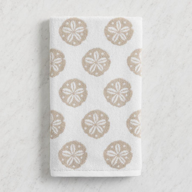 Sand Dollar Jacquard Bath Towel, Natural