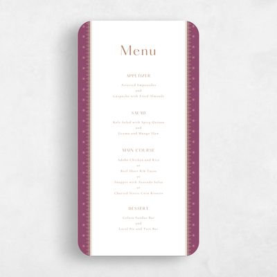 Purple Rounded Wedding Menu - Pyaar