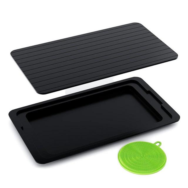 Ace and Olive Meat Defrosting Tray for frozen Meat with Drip Tray- Meat Thawing Board - Aluminum Thawing Tray for Frozen Meat - Safe Thaw Meat Defroster -Thaw Mat Defrost Tray - Defrosting Mat