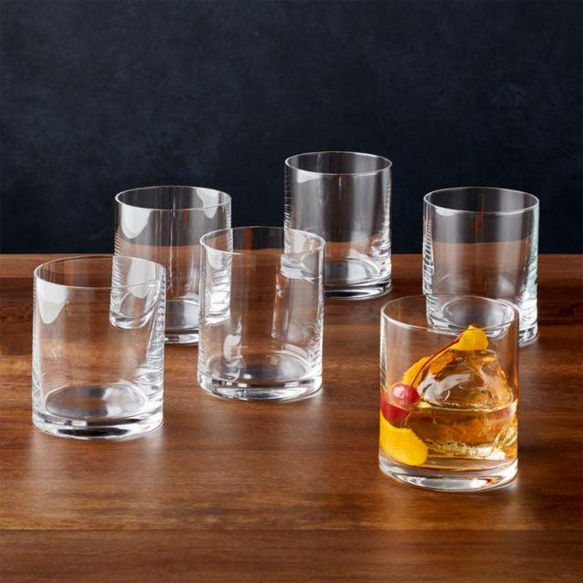 Black and White Collection 16 oz. Double Old-Fashioned Glasses, Set of 6