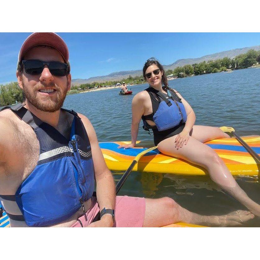 Paddle Boarding for the first time on a lake in Boise in 2021